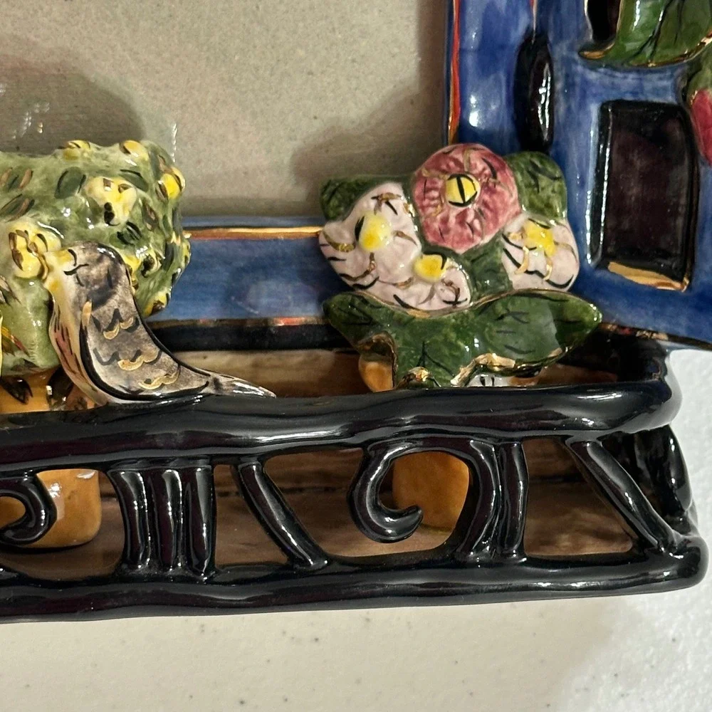 VTG Blue Sky Clayworks Heather Goldminc Balcony Window Photo Frame Musical Works